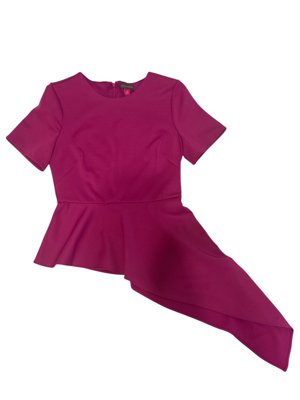 Vince Camuto Fuchsia Crewneck Peplum Top